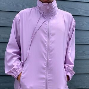 Girlfriend Collective Sideline Full-Zip Windbreaker in LILAC